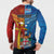 Personalised Fiji and Rotuma Together Button Sweatshirt Tapa and Pacific Art Pattern with Cultural Emblems Half Style