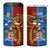 Personalised Fiji and Rotuma Together 4 in 1 Can Cooler Tumbler Tapa and Pacific Art Pattern with Cultural Emblems Half Style