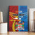 Personalised Fiji and Rotuma Together Canvas Wall Art Tapa and Pacific Art Pattern with Cultural Emblems Half Style