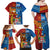 Personalised Fiji and Rotuma Together Family Matching Off Shoulder Maxi Dress and Hawaiian Shirt Tapa and Pacific Art Pattern with Cultural Emblems Half Style