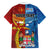 Personalised Fiji and Rotuma Together Family Matching Off Shoulder Short Dress and Hawaiian Shirt Tapa and Pacific Art Pattern with Cultural Emblems Half Style