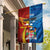 Personalised Fiji and Rotuma Together Garden Flag Tapa and Pacific Art Pattern with Cultural Emblems Half Style