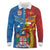 Personalised Fiji and Rotuma Together Long Sleeve Polo Shirt Tapa and Pacific Art Pattern with Cultural Emblems Half Style