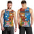 Personalised Fiji and Rotuma Together Men Tank Top Tapa and Pacific Art Pattern with Cultural Emblems Half Style
