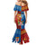 Personalised Fiji and Rotuma Together Mermaid Dress Tapa and Pacific Art Pattern with Cultural Emblems Half Style