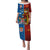 Personalised Fiji and Rotuma Together Puletasi Tapa and Pacific Art Pattern with Cultural Emblems Half Style