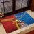 Personalised Fiji and Rotuma Together Rubber Doormat Tapa and Pacific Art Pattern with Cultural Emblems Half Style