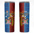 Personalised Fiji and Rotuma Together Skinny Tumbler Tapa and Pacific Art Pattern with Cultural Emblems Half Style