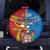 Personalised Fiji and Rotuma Together Spare Tire Cover Tapa and Pacific Art Pattern with Cultural Emblems Half Style
