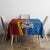 Personalised Fiji and Rotuma Together Tablecloth Tapa and Pacific Art Pattern with Cultural Emblems Half Style