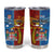 Personalised Fiji and Rotuma Together Tumbler Cup Tapa and Pacific Art Pattern with Cultural Emblems Half Style