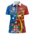 Personalised Fiji and Rotuma Together Women Polo Shirt Tapa and Pacific Art Pattern with Cultural Emblems Half Style