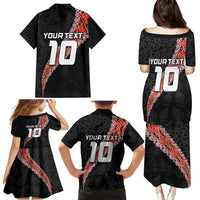 Custom New Zealand Rugby Family Matching Puletasi and Hawaiian Shirt Maori and Silver Fern Half Style