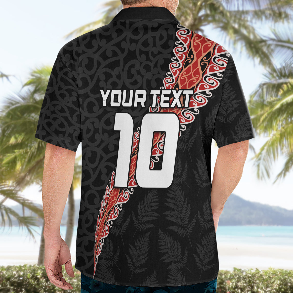 Custom New Zealand Rugby Hawaiian Shirt Maori and Silver Fern Half Style