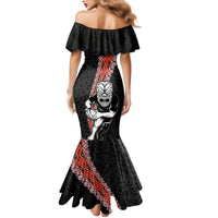 New Zealand Maori Warrior Rugby Family Matching Mermaid Dress and Hawaiian Shirt Maori and Silver Fern Half Style