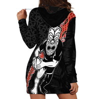 New Zealand Maori Warrior Rugby Hoodie Dress Maori and Silver Fern Half Style LT03 - Polynesian Pride