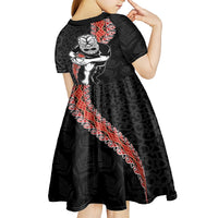 New Zealand Maori Warrior Rugby Kid Short Sleeve Dress Maori and Silver Fern Half Style LT03 - Polynesian Pride