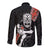 New Zealand Maori Warrior Rugby Long Sleeve Button Shirt Maori and Silver Fern Half Style
