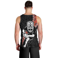 New Zealand Maori Warrior Rugby Men Tank Top Maori and Silver Fern Half Style