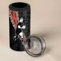 New Zealand Maori Rugby Player 4 in 1 Can Cooler Tumbler Maori and Silver Fern Half Style