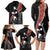 New Zealand Maori Rugby Player Family Matching Long Sleeve Bodycon Dress and Hawaiian Shirt Maori and Silver Fern Half Style