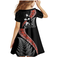 New Zealand Maori Rugby Player Family Matching Mermaid Dress and Hawaiian Shirt Maori and Silver Fern Half Style