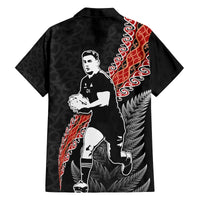 New Zealand Maori Rugby Player Family Matching Puletasi and Hawaiian Shirt Maori and Silver Fern Half Style LT03 - Polynesian Pride