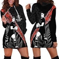 New Zealand Maori Rugby Player Hoodie Dress Maori and Silver Fern Half Style LT03 - Polynesian Pride