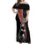 New Zealand Maori Rugby Player Off Shoulder Maxi Dress Maori and Silver Fern Half Style