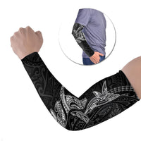 Hawaiian Monk Seal and Whale Arm Sleeves Kakau Tribal Pattern Grayscale
