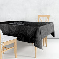 Hawaiian Monk Seal and Whale Tablecloth Kakau Tribal Pattern Grayscale