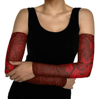 Hawaiian Monk Seal and Whale Arm Sleeves Kakau Tribal Pattern Red Color