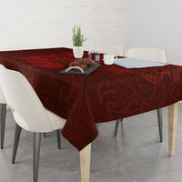 Hawaiian Monk Seal and Whale Tablecloth Kakau Tribal Pattern Red Color