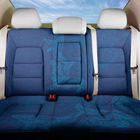 Hawaiian Monk Seal and Whale Back Car Seat Cover Kakau Tribal Pattern Blue Color