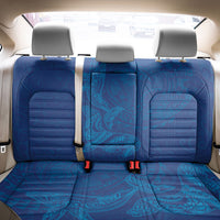 Hawaiian Monk Seal and Whale Back Car Seat Cover Kakau Tribal Pattern Blue Color