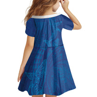 Hawaiian Monk Seal and Whale Family Matching Mermaid Dress and Hawaiian Shirt Kakau Tribal Pattern Blue Color LT03 - Polynesian Pride