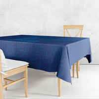 Hawaiian Monk Seal and Whale Tablecloth Kakau Tribal Pattern Blue Color