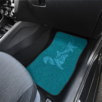 Hawaiian Monk Seal and Whale Car Mats Kakau Tribal Pattern Teal Color