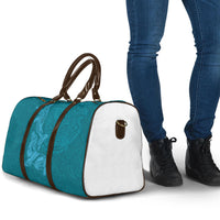 Hawaiian Monk Seal and Whale Travel Bag Kakau Tribal Pattern Teal Color