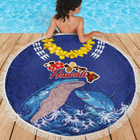 Hawaiian Sea Animals Beach Blanket Whales Shark and Turtle Guardians with Tribal Pattern