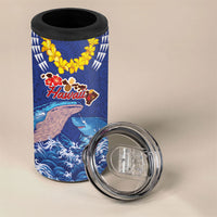 Hawaiian Sea Animals 4 in 1 Can Cooler Tumbler Whales Shark and Turtle Guardians with Tribal Pattern