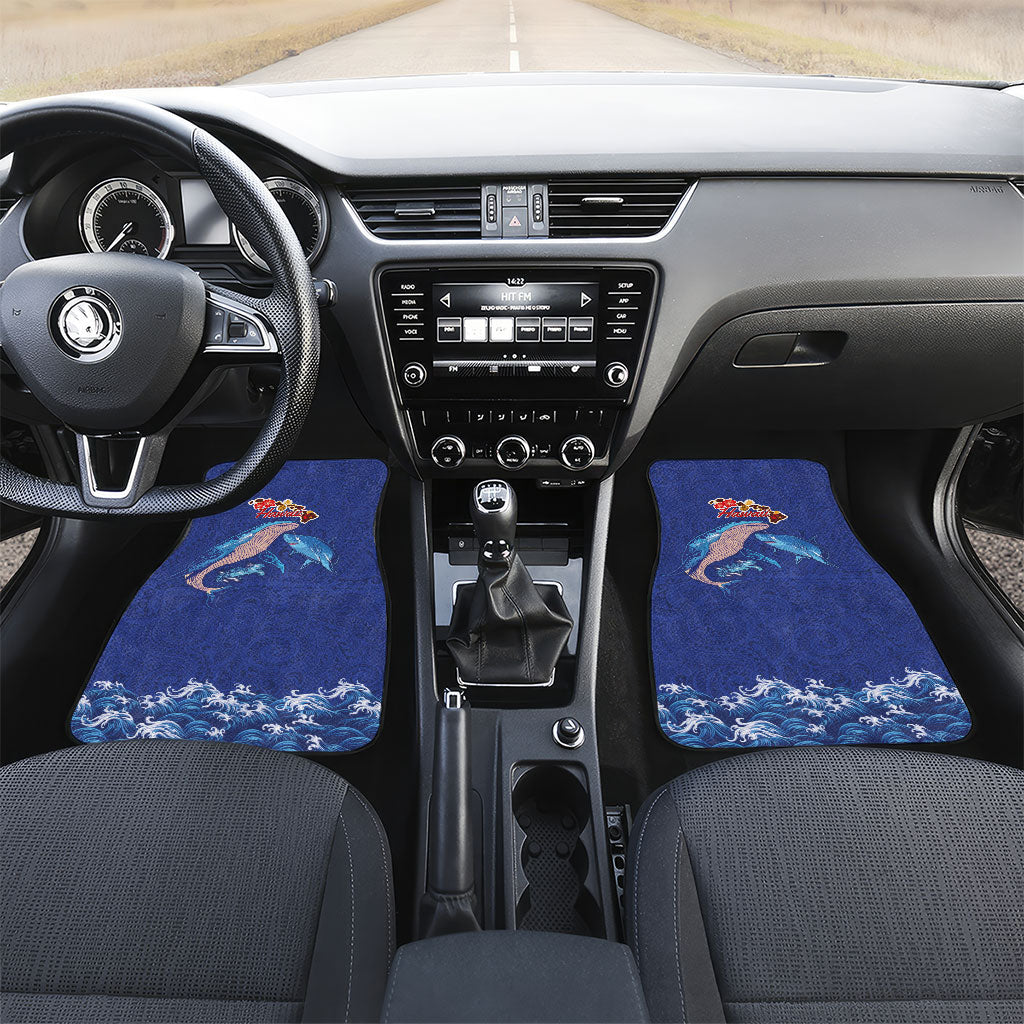Hawaiian Sea Animals Car Mats Whales Shark and Turtle Guardians with Tribal Pattern