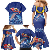 Hawaiian Sea Animals Family Matching Mermaid Dress and Hawaiian Shirt Whales Shark and Turtle Guardians with Tribal Pattern LT03 - Polynesian Pride