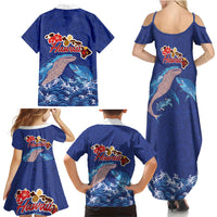 Hawaiian Sea Animals Family Matching Summer Maxi Dress and Hawaiian Shirt Whales Shark and Turtle Guardians with Tribal Pattern LT03 - Polynesian Pride