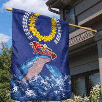 Hawaiian Sea Animals Garden Flag Whales Shark and Turtle Guardians with Tribal Pattern