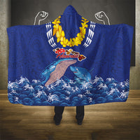 Hawaiian Sea Animals Hooded Blanket Whales Shark and Turtle Guardians with Tribal Pattern