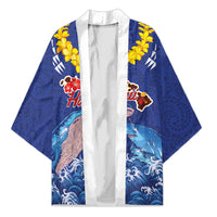 Hawaiian Sea Animals Kimono Whales Shark and Turtle Guardians with Tribal Pattern