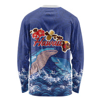 Hawaiian Sea Animals Long Sleeve Shirt Whales Shark and Turtle Guardians with Tribal Pattern