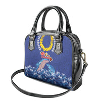 Hawaiian Sea Animals Shoulder Handbag Whales Shark and Turtle Guardians with Tribal Pattern