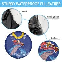 Hawaiian Sea Animals Spare Tire Cover Whales Shark and Turtle Guardians with Tribal Pattern